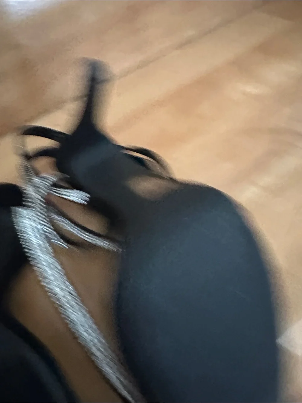 Black Heels with Crystal Ankle Straps size 6 1/2